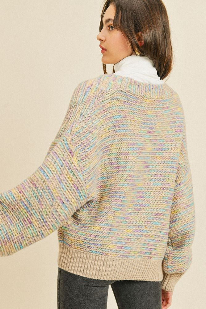 Jana Multi Colored Knitted Long Sleeve Top