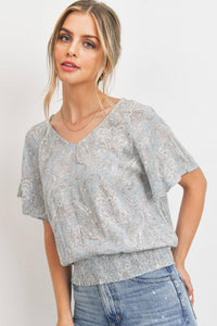 Kenta Smocked Hem Back Tie Top