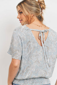 Kenta Smocked Hem Back Tie Top