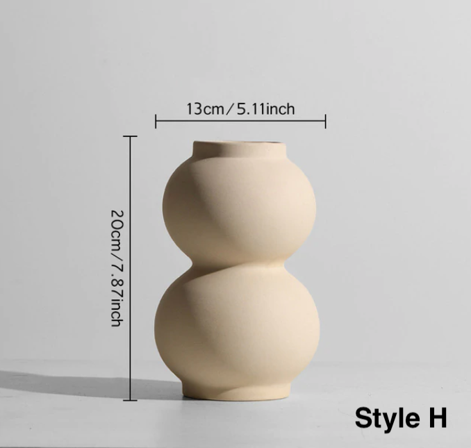 Nordic Minimalist Ceramic Vases Style H