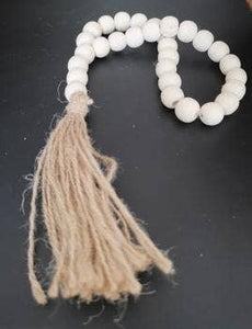 Natural Wood Beads with Tassle