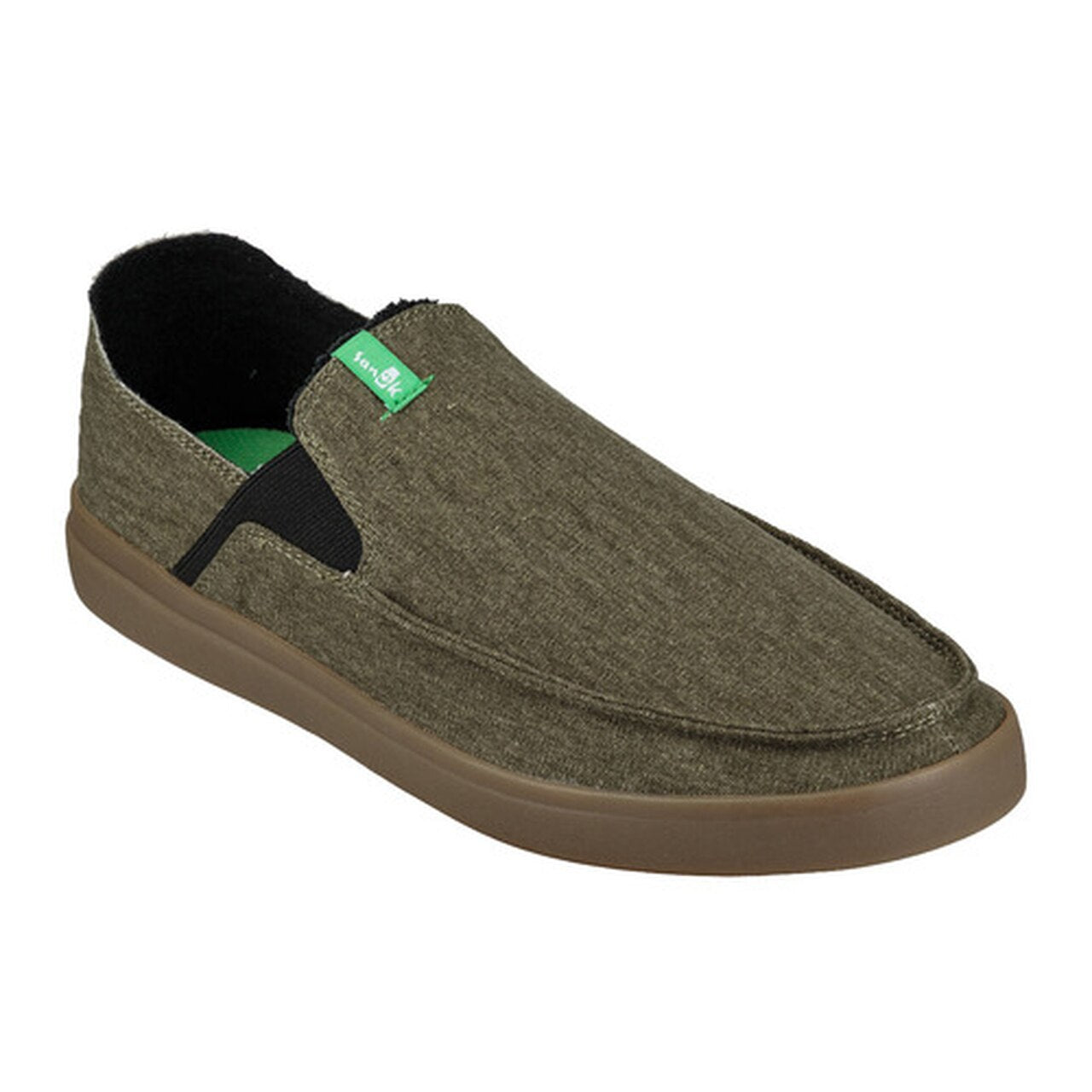 Sanuk Mens Pick Pocket Slip-On Hemp Olive