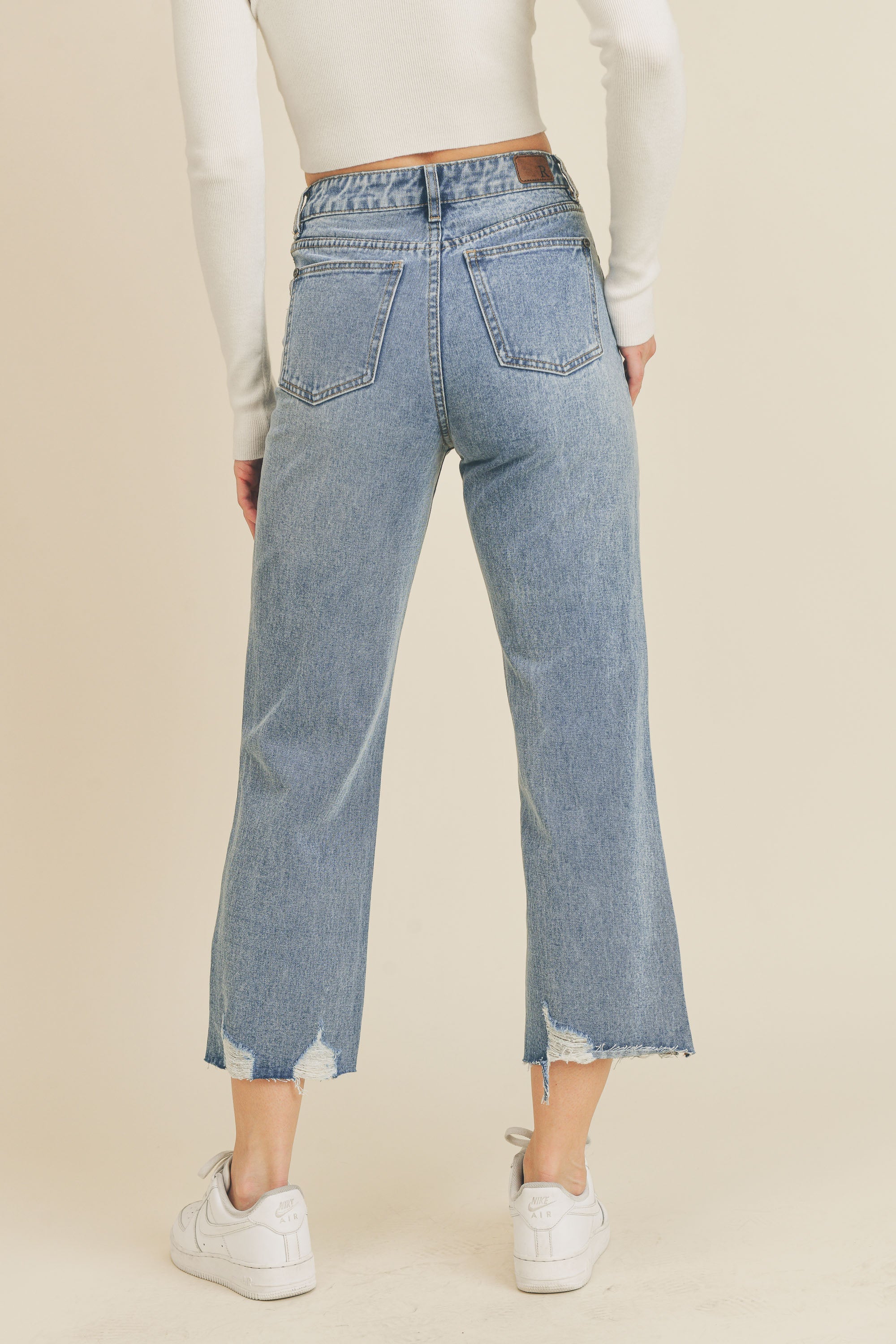 Penelope Split Hem Straight Jeans