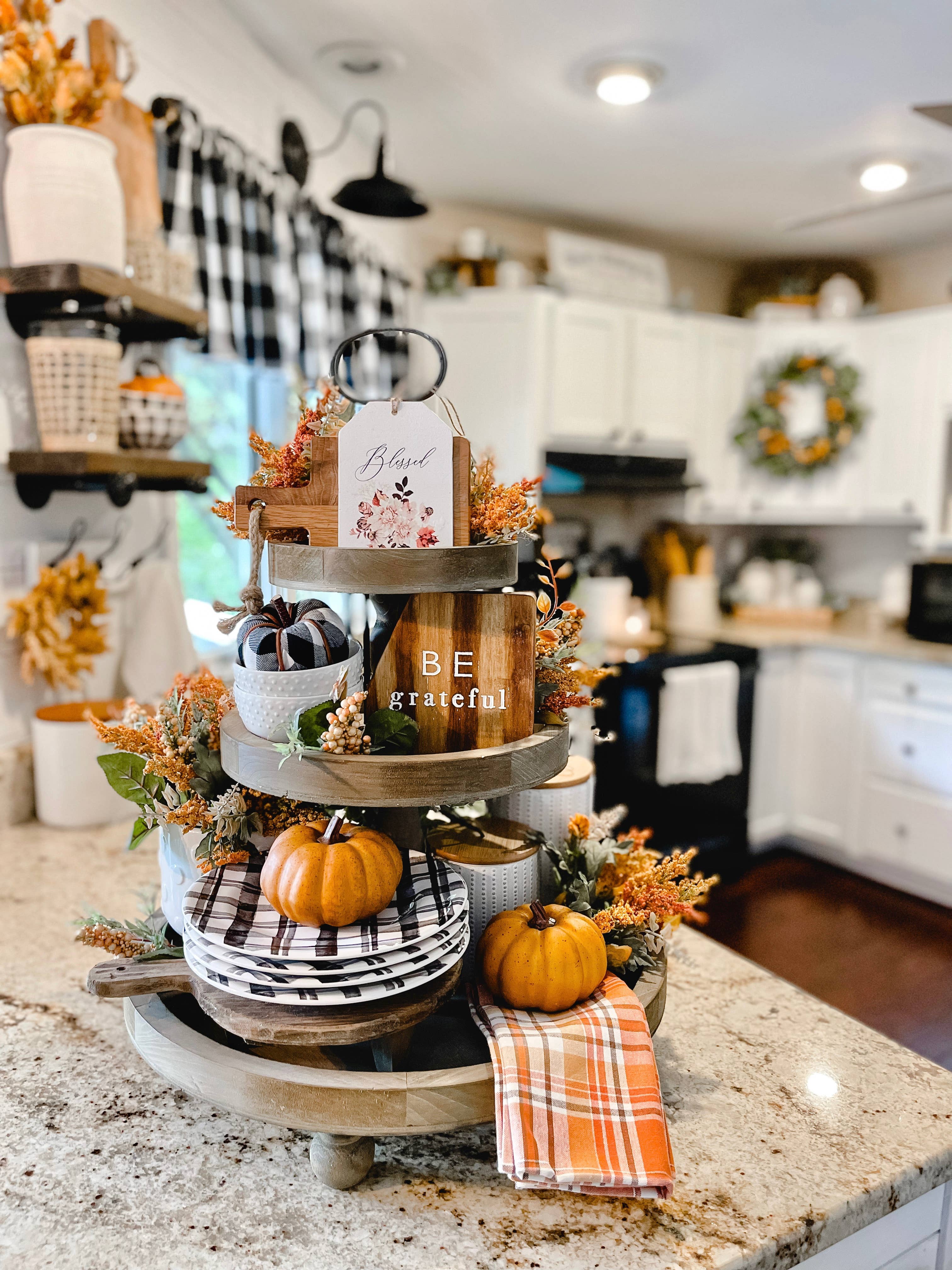 Tiered Round Stained Tray