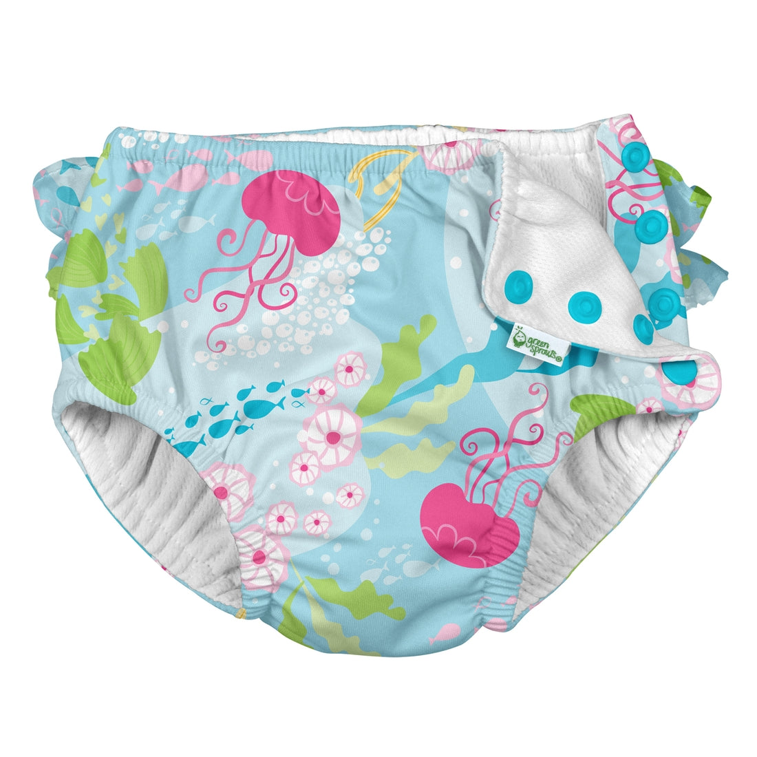 Green Sprouts Ruffle Snap Reusable Swimsuit Diaper