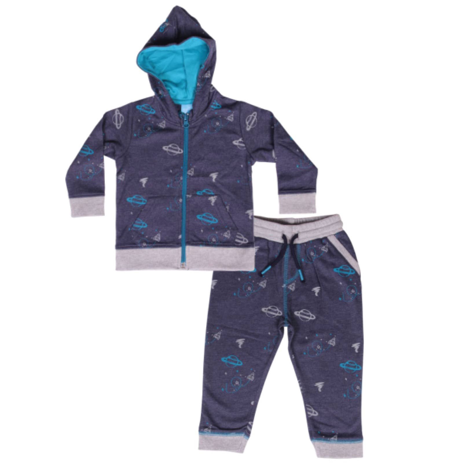 Bear Camp Space Print Zip Up Set