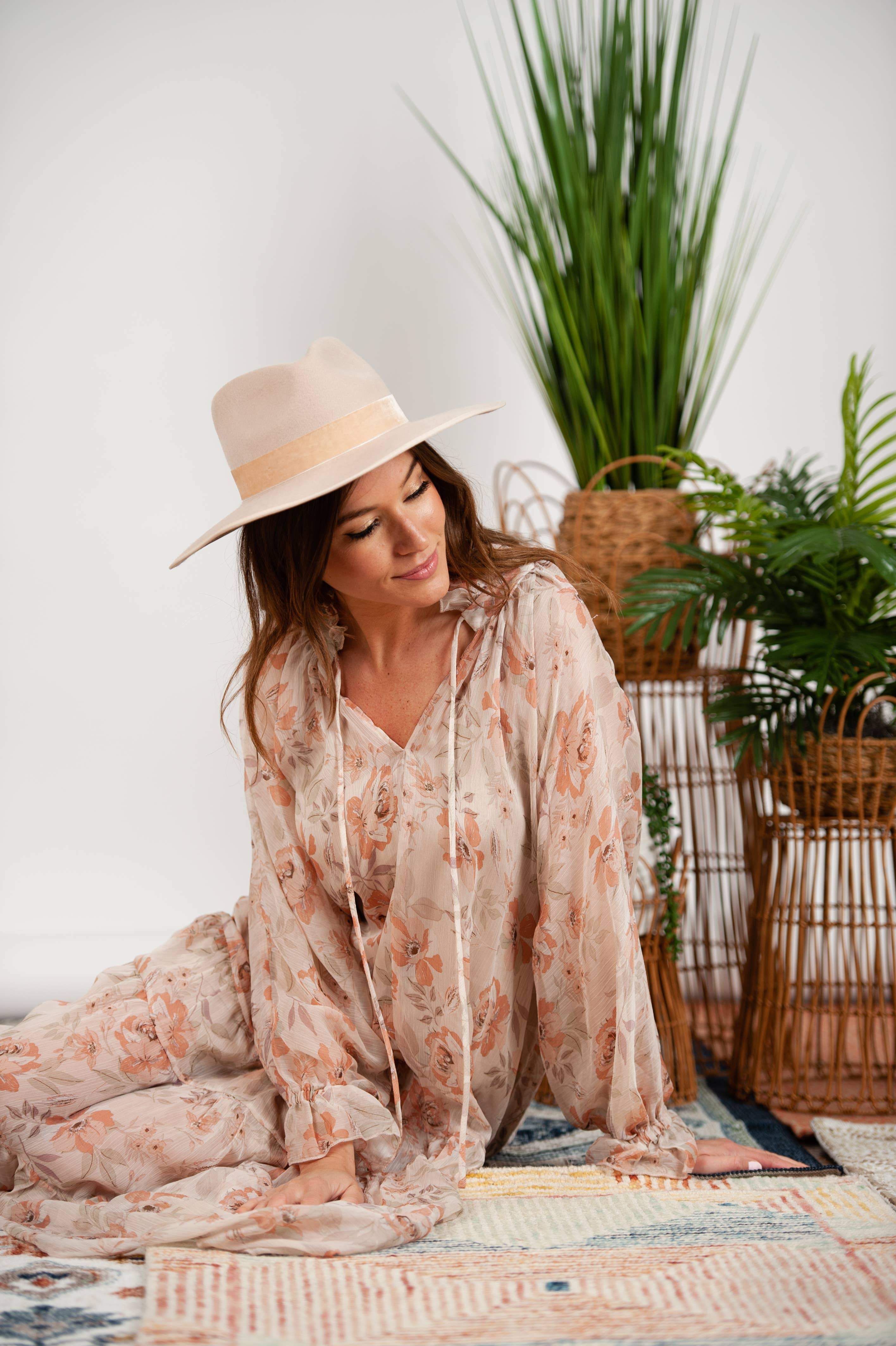 Saige Wool Fedora with Velvet Tape