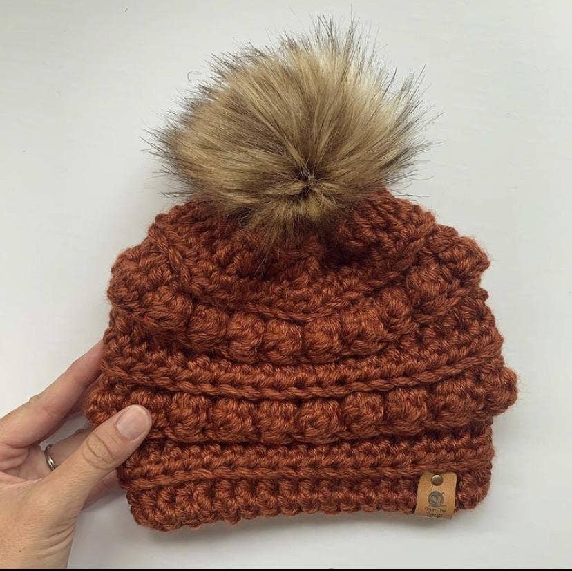 Rust Bobble Beanies