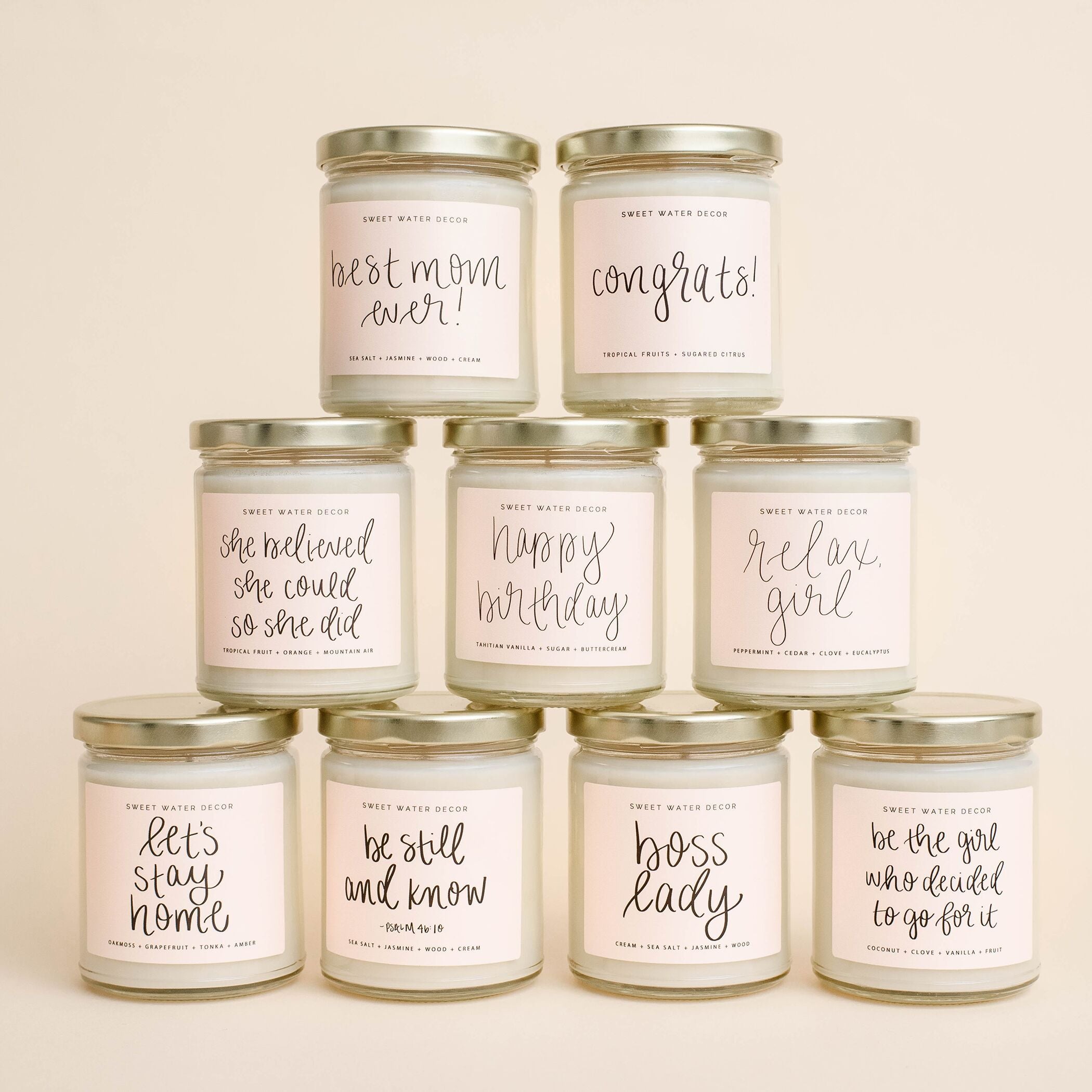 Sweet Water Gold Lid 40 Hour Soy Candle Collection