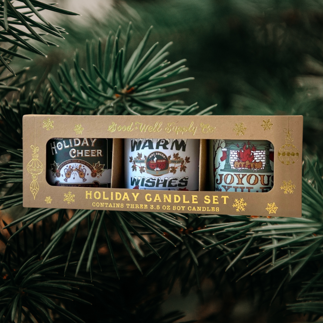 Good & Well Seasons Greetings Holiday Mini Candle Gift Set