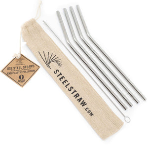 Commons Reusable Metal Curve Straw Set (4)