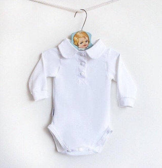 Peter Pan Collar Onesie White w/long sleeves