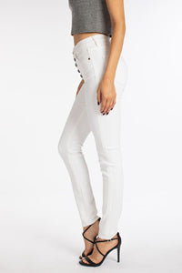 KanCan White High Rise Button Fly Super Skinny