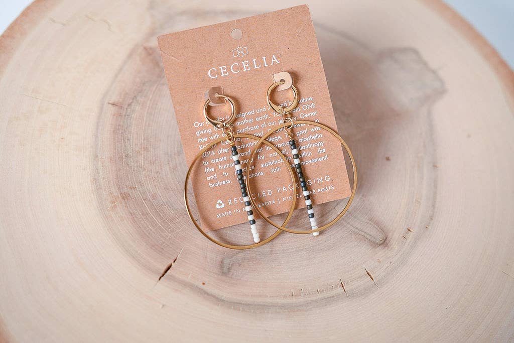 Cecelia Two Tone Seed Bead Hoops