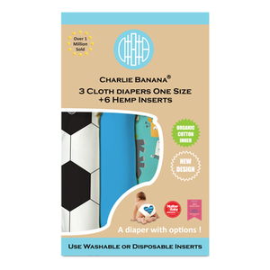 Reusable Cloth Diapers 3pk with 6 Inserts - One Size Hybrid AIO