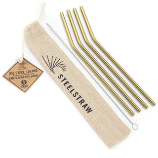 Commons Reusable Metal Curve Straw Set (4)