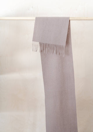 Tartan Lambswool Scarf in Taupe