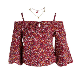 Commons Girls Off the Shoulder Floral Top