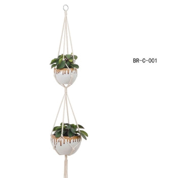 Macrame Double Pot Plant Hanger