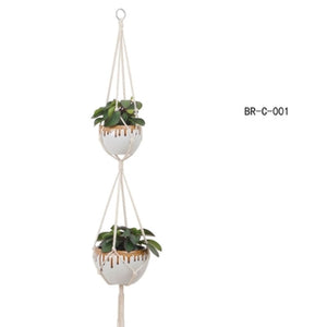 Macrame Double Pot Plant Hanger