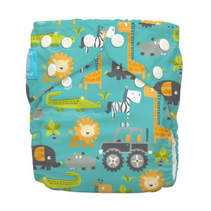 Reusable Cloth Diaper with 2 Inserts - One Size Hybrid AIO