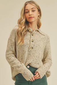 Jacee Collar Long Sleeve Sweater
