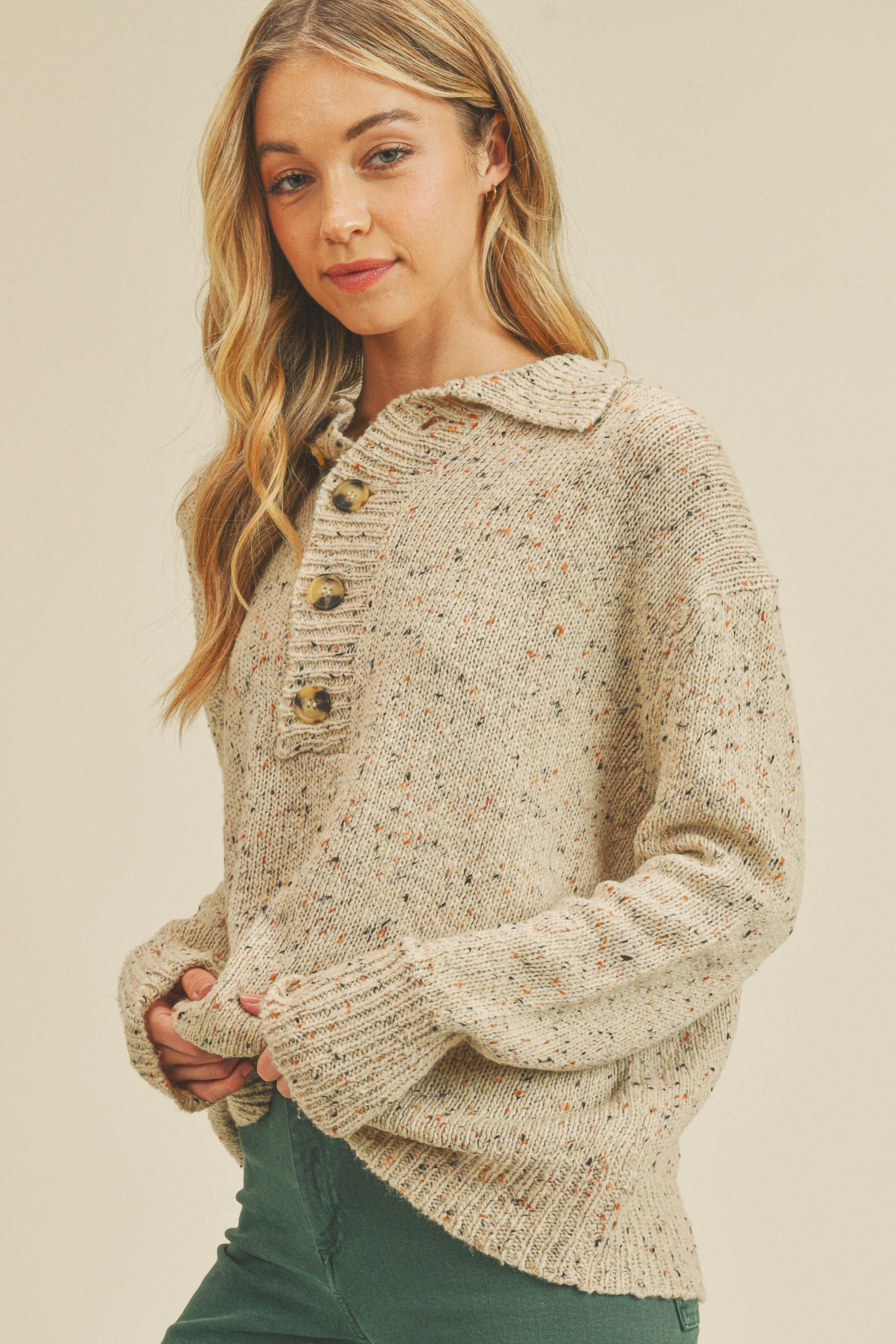 Jacee Collar Long Sleeve Sweater
