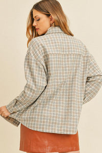 Jayleanna Plaid Long Sleeve with Patch Pocket