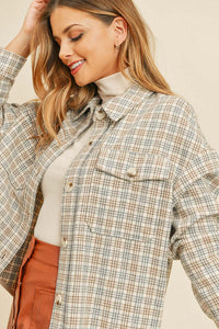 Jayleanna Plaid Long Sleeve with Patch Pocket
