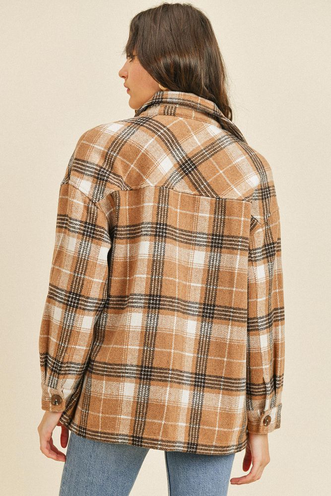 Laberta Collared Button Down Jacket With Side Pockets