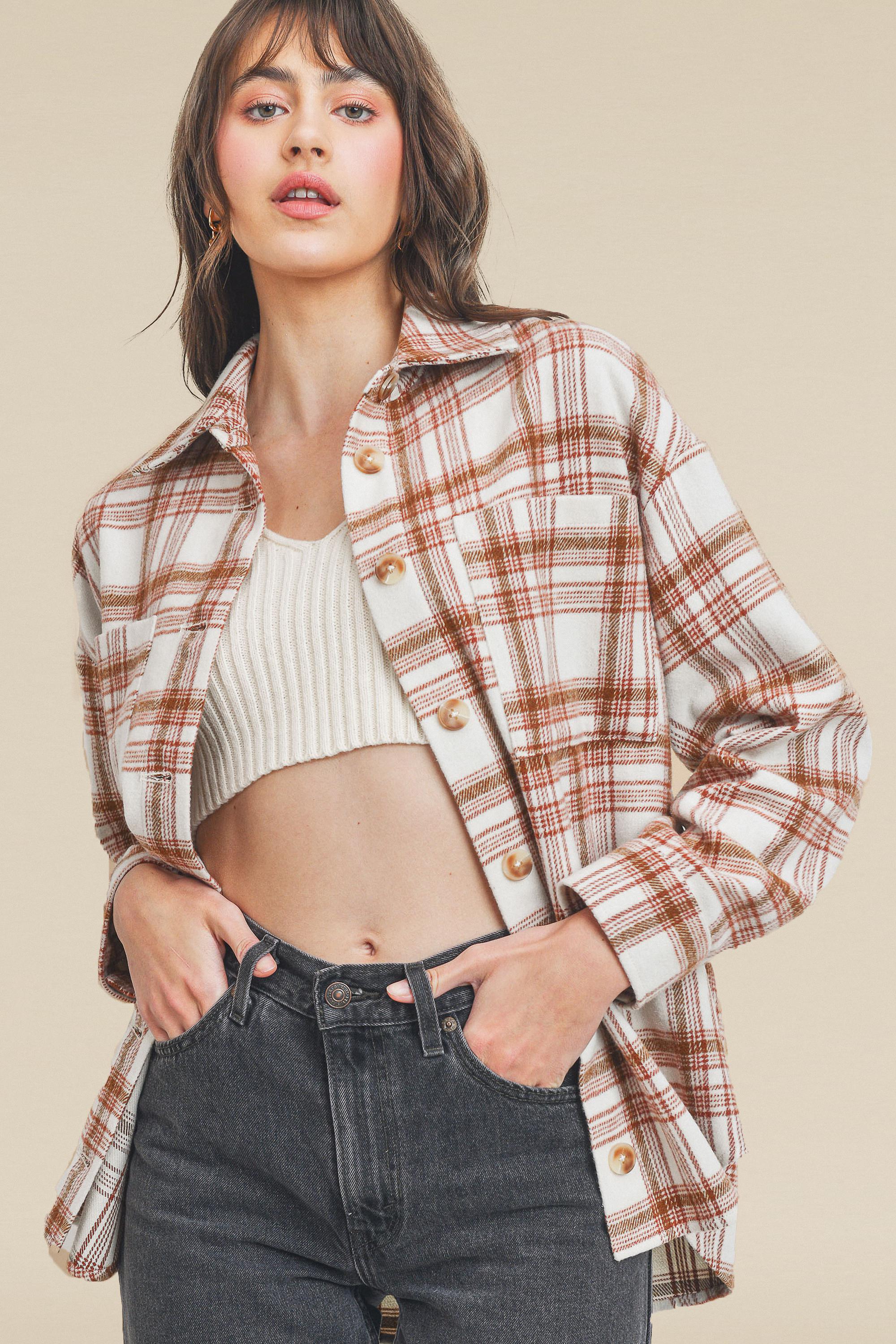 Jirina Rust Shacket