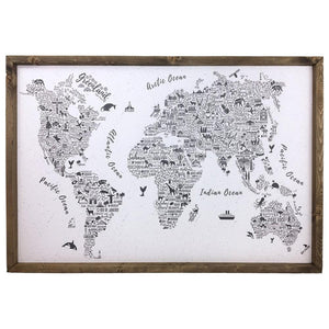 Twelve Timbers Framed 24x36 World Map
