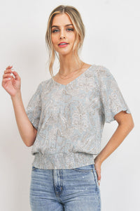 Kenta Smocked Hem Back Tie Top