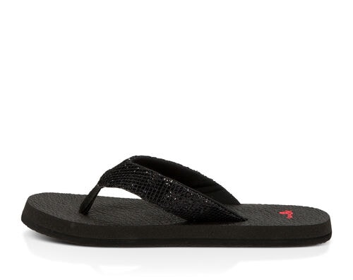 Sanuk Lil Yoga Glitter Black – One Common