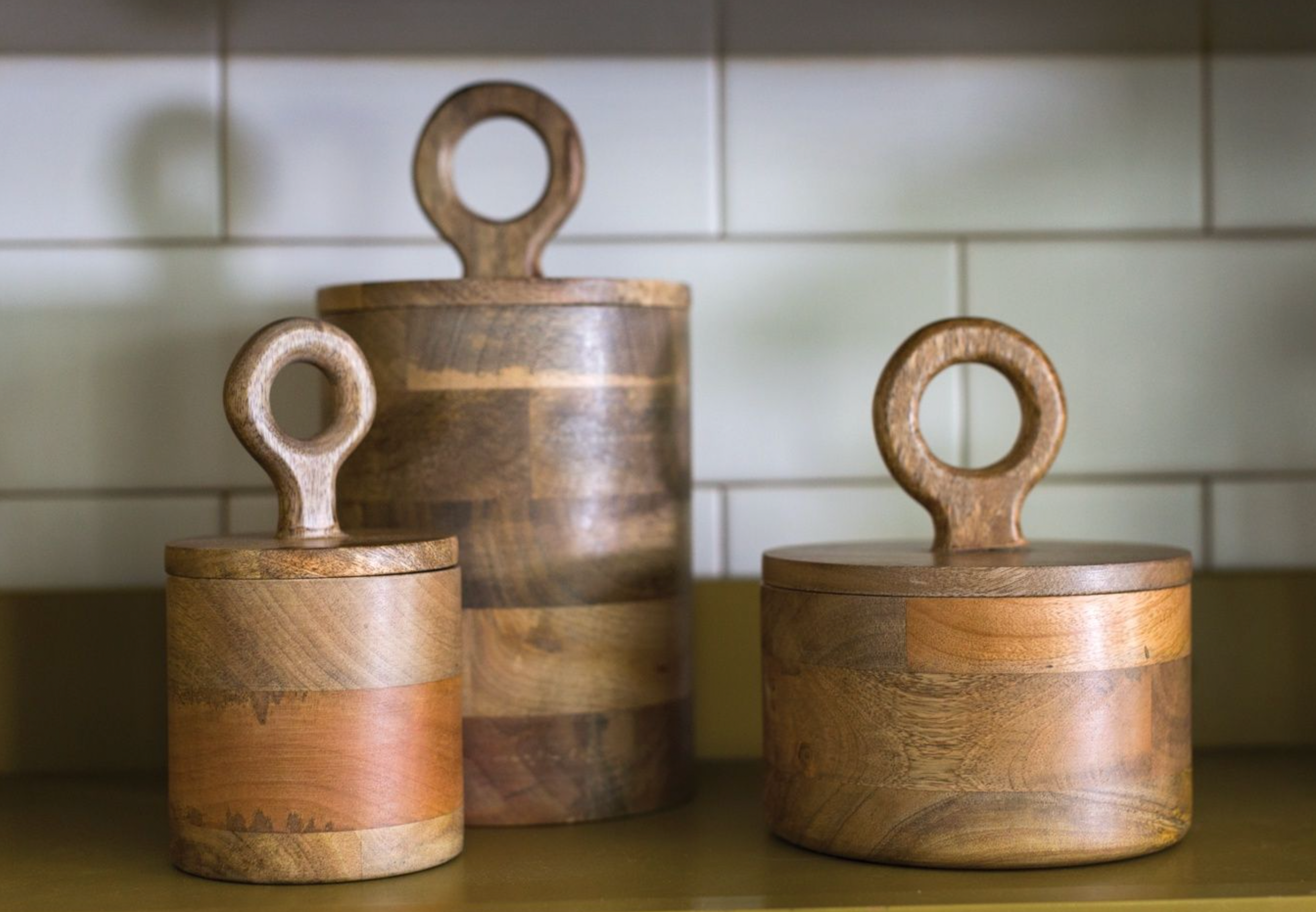 Accent Decor Mango Wood Canister Collection