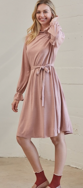Anna Dress with Waist belt and Side Pockets
