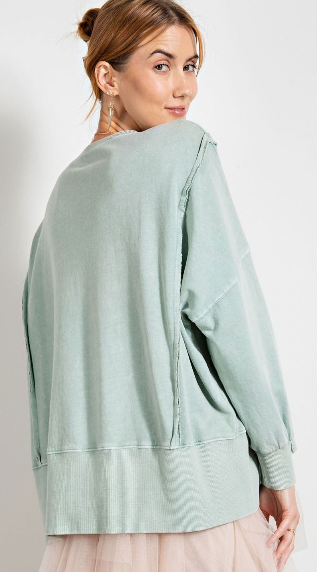 Easel Kendra Mineral Washed Top