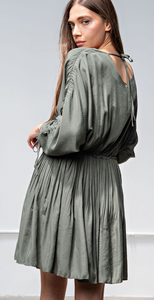 Easel Santi Satin Pleated Dress