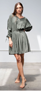 Easel Santi Satin Pleated Dress