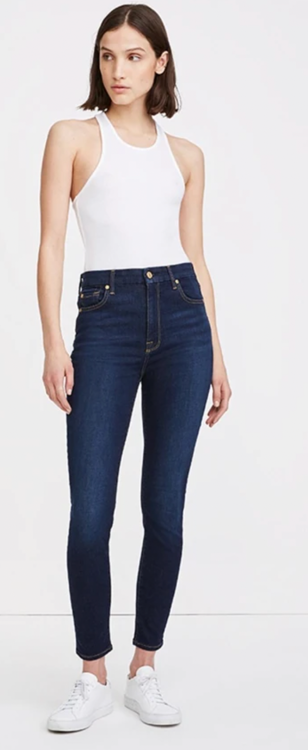 7 For All Mankind Slim Illusion High-Waist Ankle-Skinny