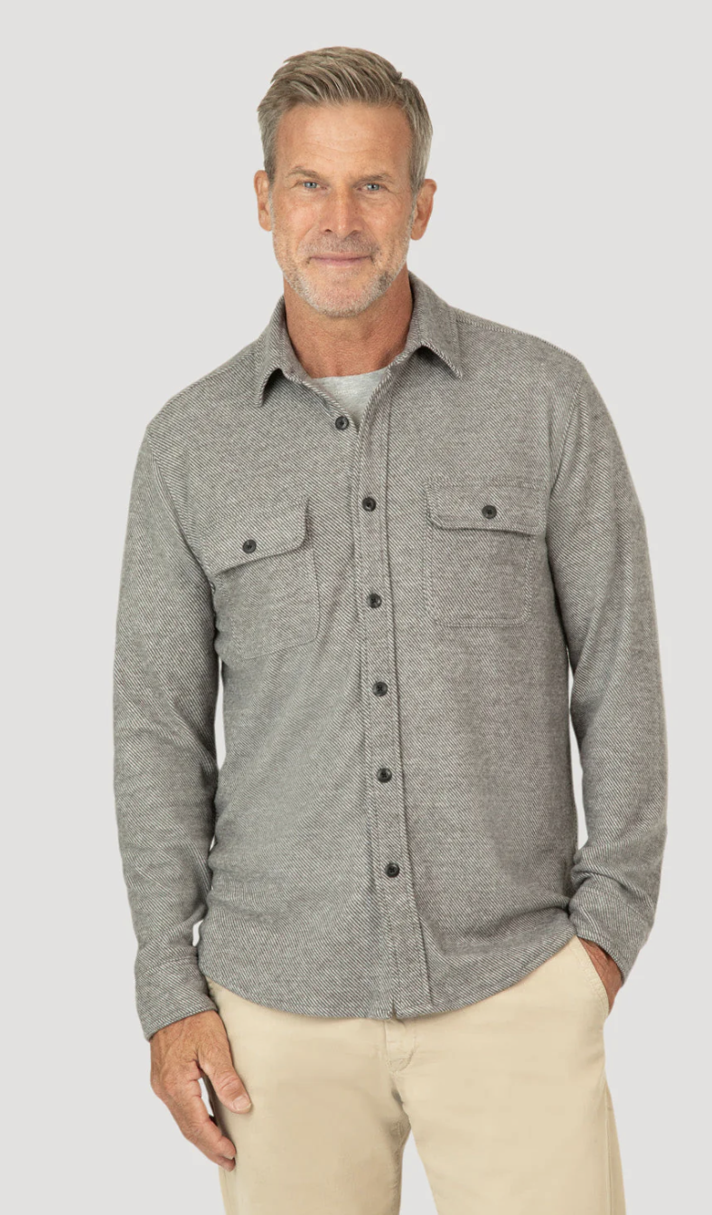 True Grit Solid Melange Twill Long Sleeve 2 pocket