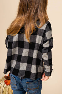 Commons Girls Plaid Colorblcok Top