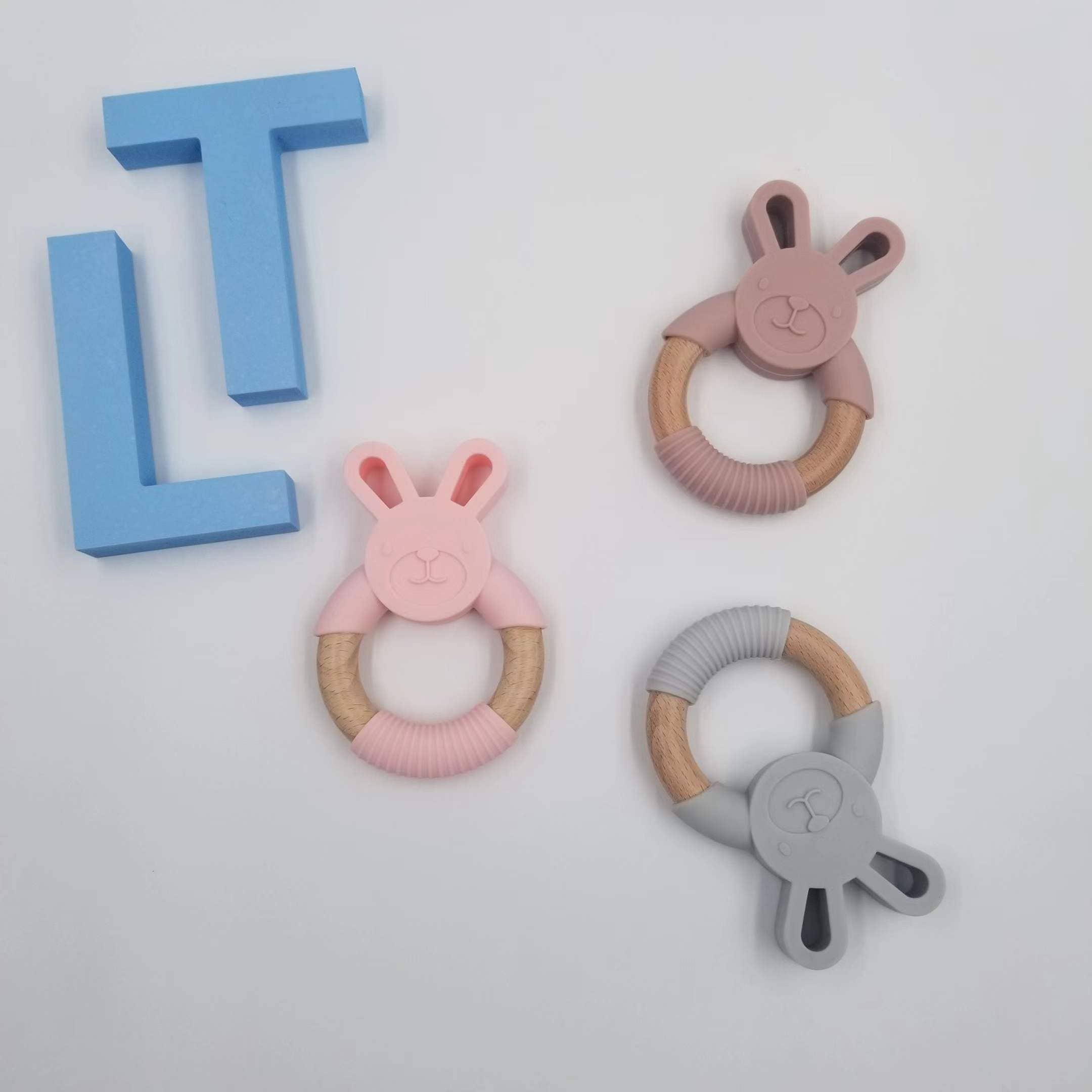 Beech Wood & Silicone Rabbit Teether