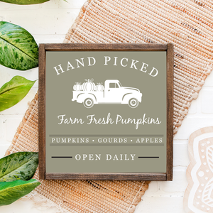 Commons Wood Sign "Hand Picked Farm Fresh Pumpkins"