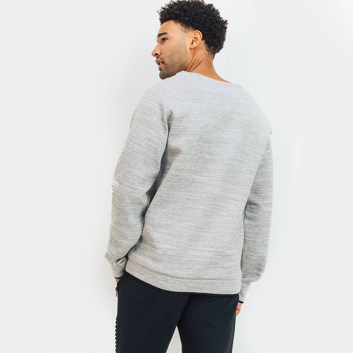 Crew Neck Pullover with Zippered Front Pocket