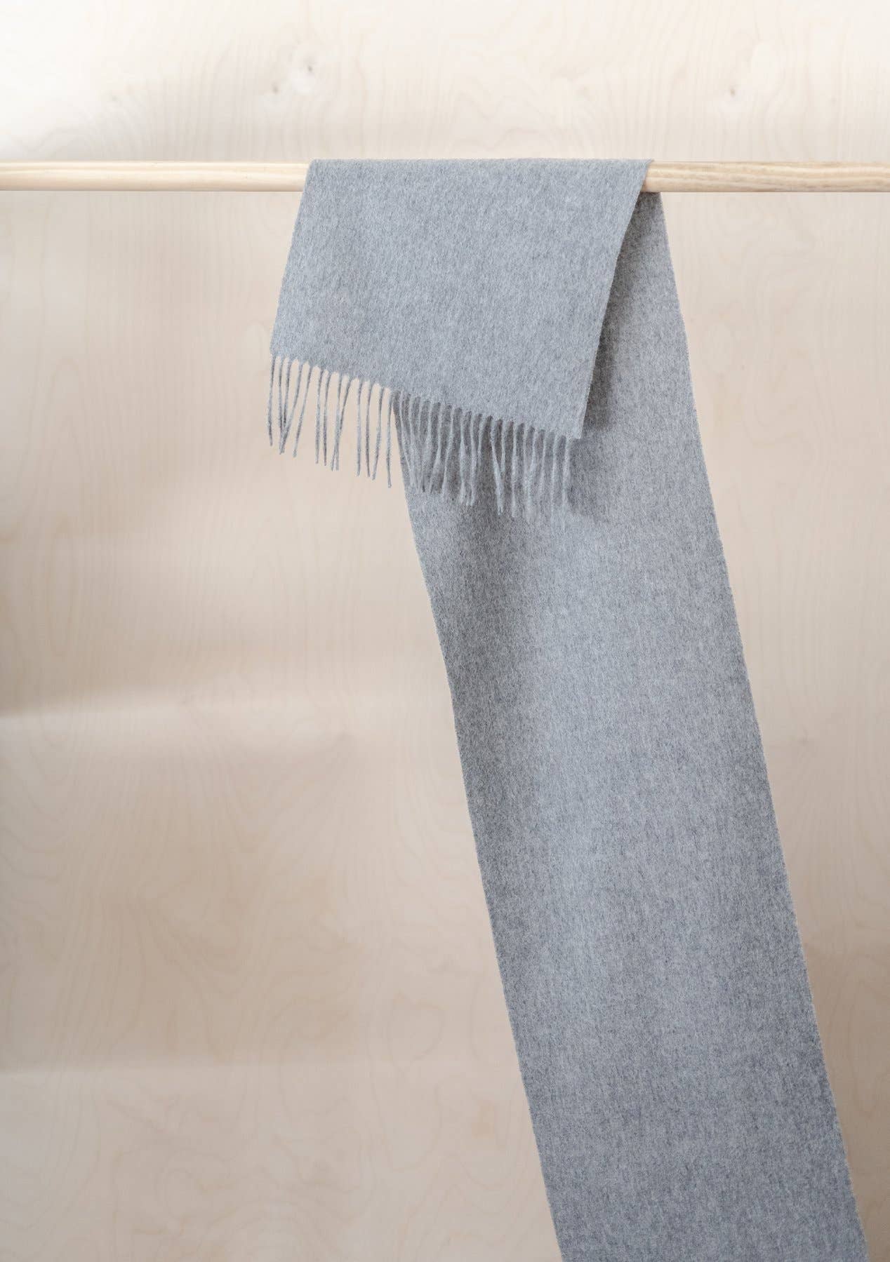 Tartan Cashmere Scarf in Grey Melange