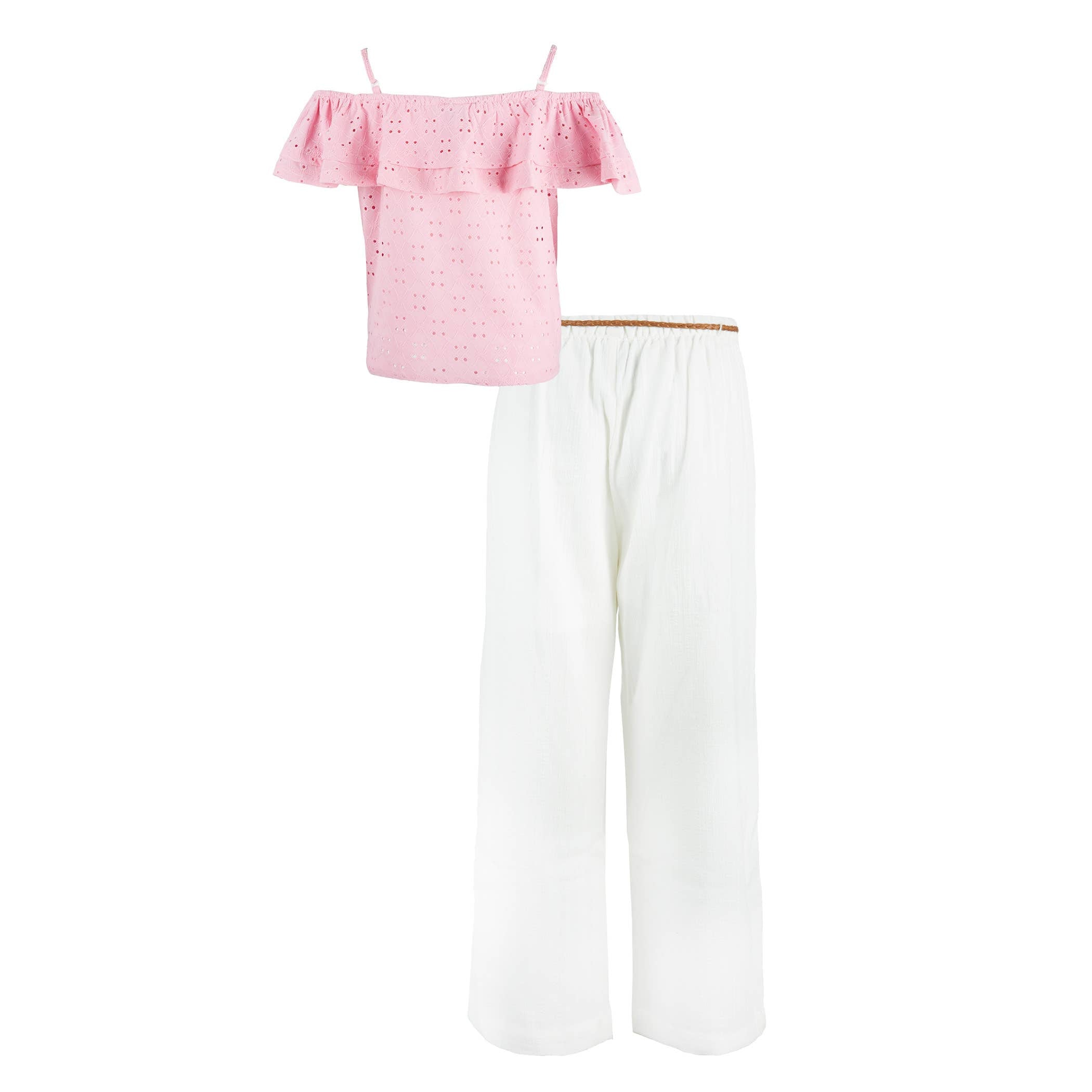 Commons Girls Ruffle Top & Gaucho Pant Set