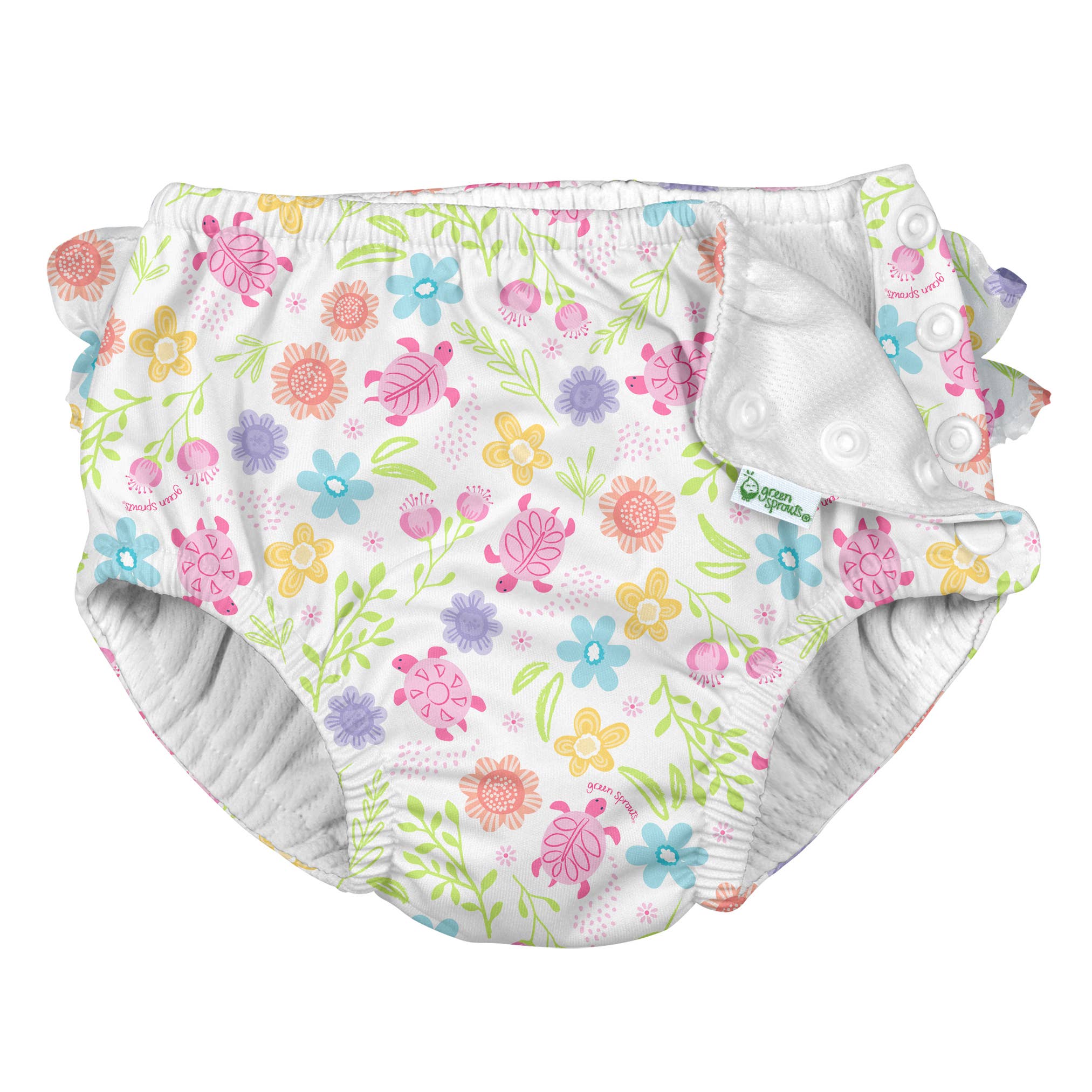 Green Sprouts Ruffle Snap Reusable Swimsuit Diaper