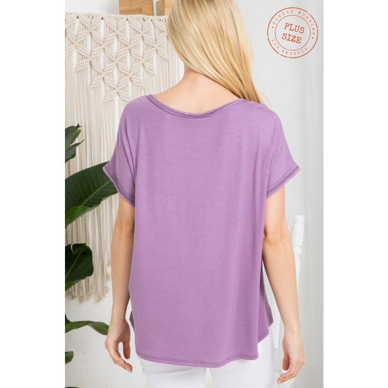 Violet Reverse Seam Top