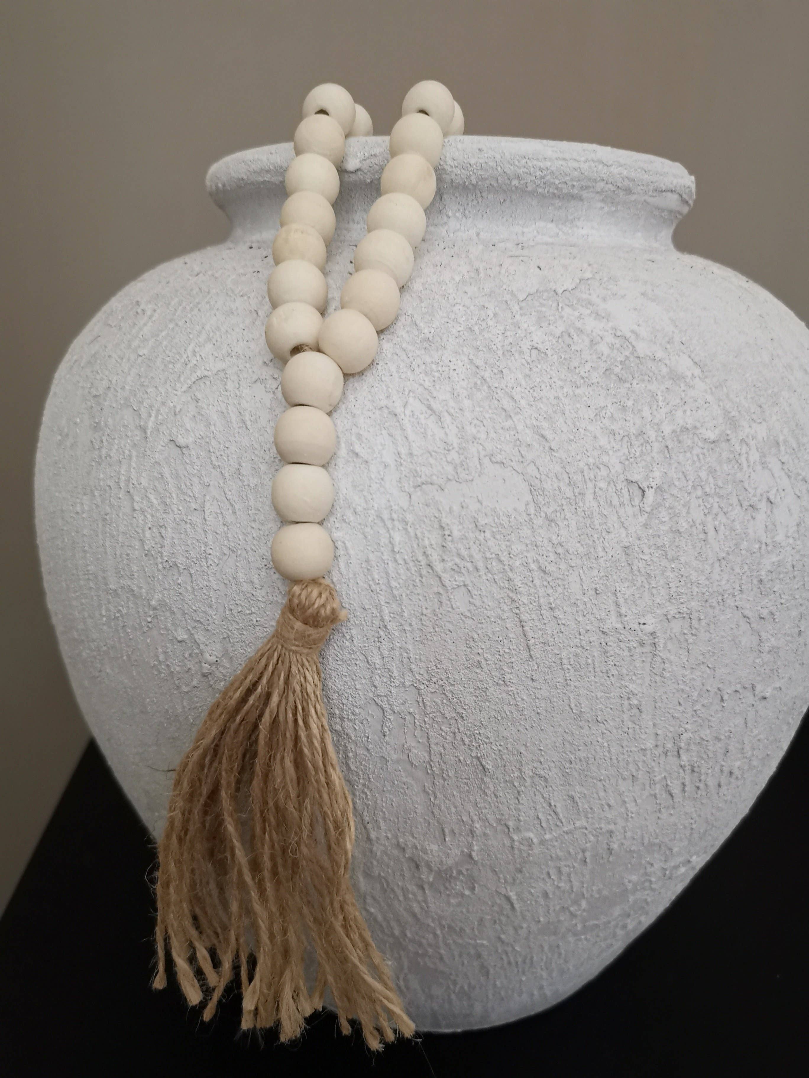 Natural Wood Beads with Tassle